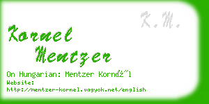 kornel mentzer business card